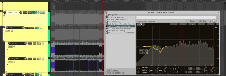 EQ MAstering + LXR-Tracks Schüsse in den Rücken Reaper